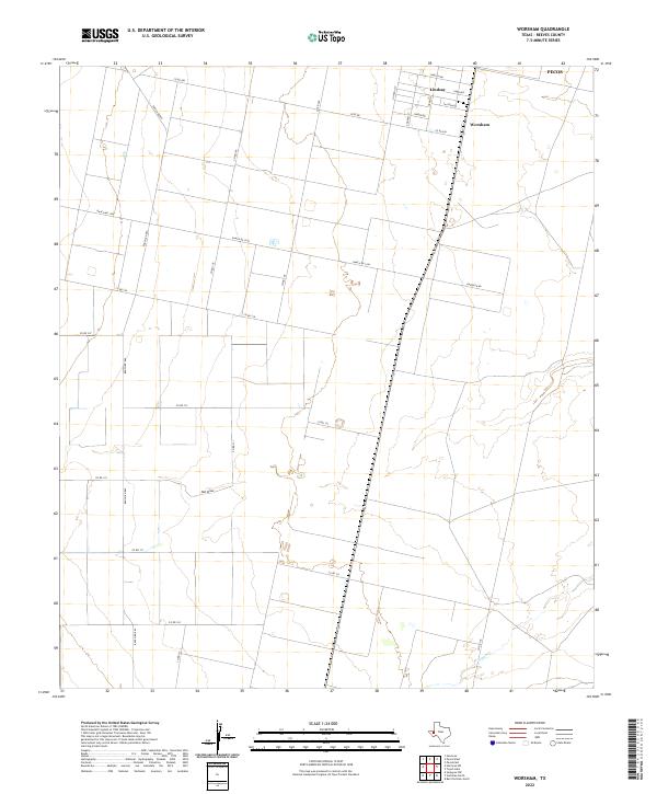 Worsham, TX — USGS 7.5-minute topo (2022)