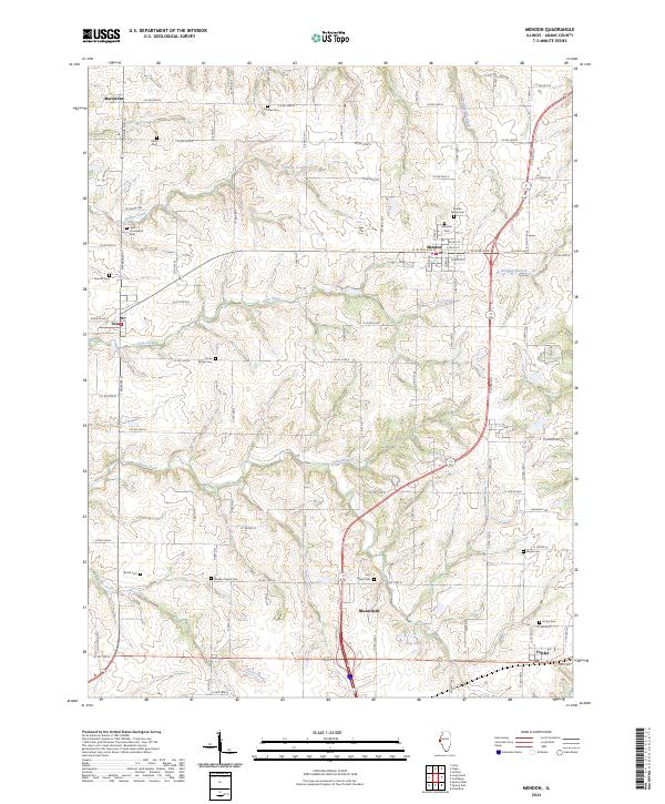 Mendon, IL — USGS 7.5-minute topo (2024)