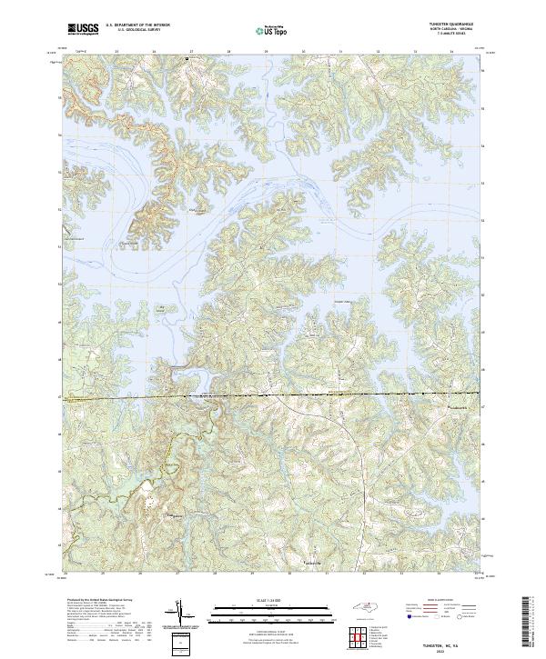 Tungsten, NC-VA — USGS 7.5-minute topo (2022)