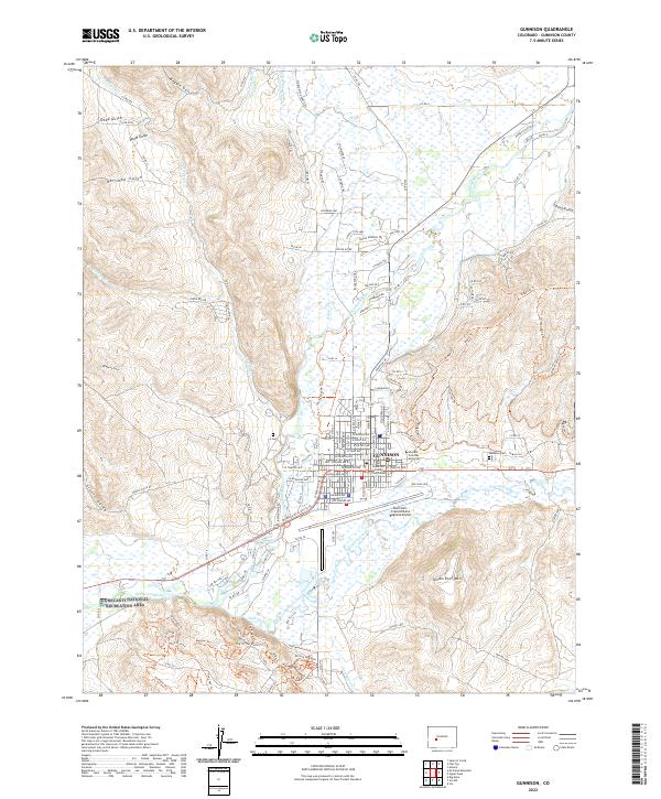 Gunnison, CO — USGS 7.5-minute topo (2022)