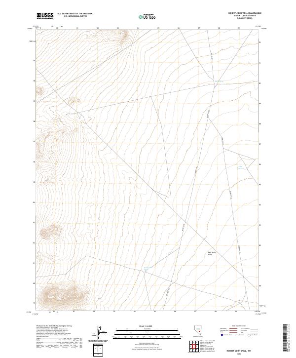 Honest John Well, NV — USGS 7.5-minute topo (2021)