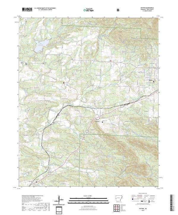 Potter, AR — USGS 7.5-minute topo (2024)