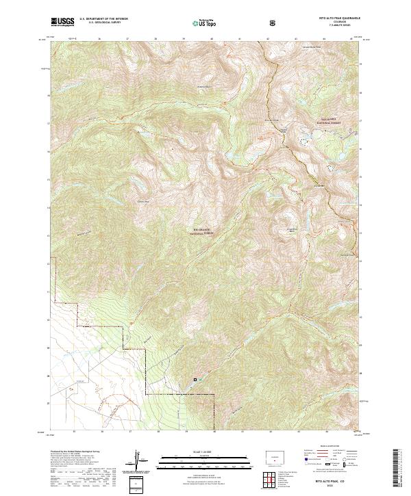Rito Alto Peak, CO — USGS 7.5-minute topo (2022)