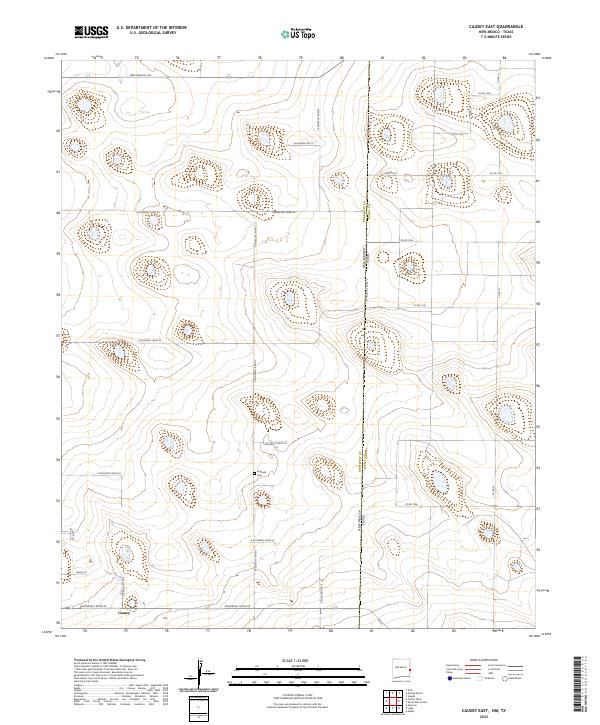Causey East, NM-TX — USGS 7.5-minute topo (2023)