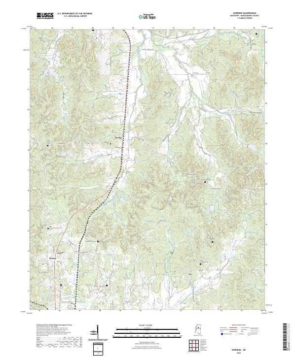 Eskridge, MS — USGS 7.5-minute topo (2024)
