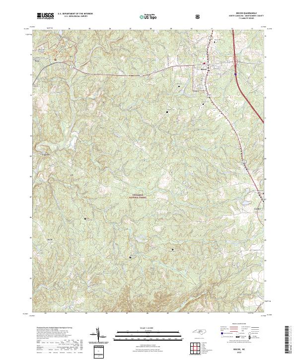 Biscoe, NC — USGS 7.5-minute topo (2022)