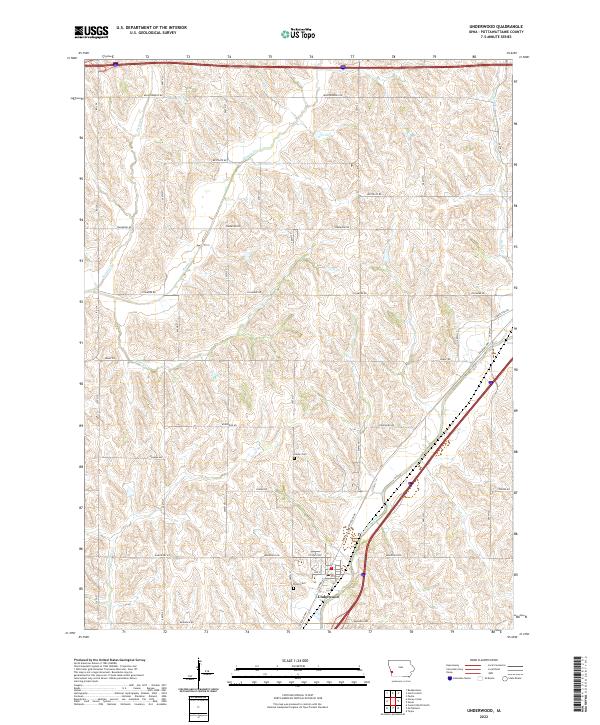 Underwood, IA — USGS 7.5-minute topo (2022)