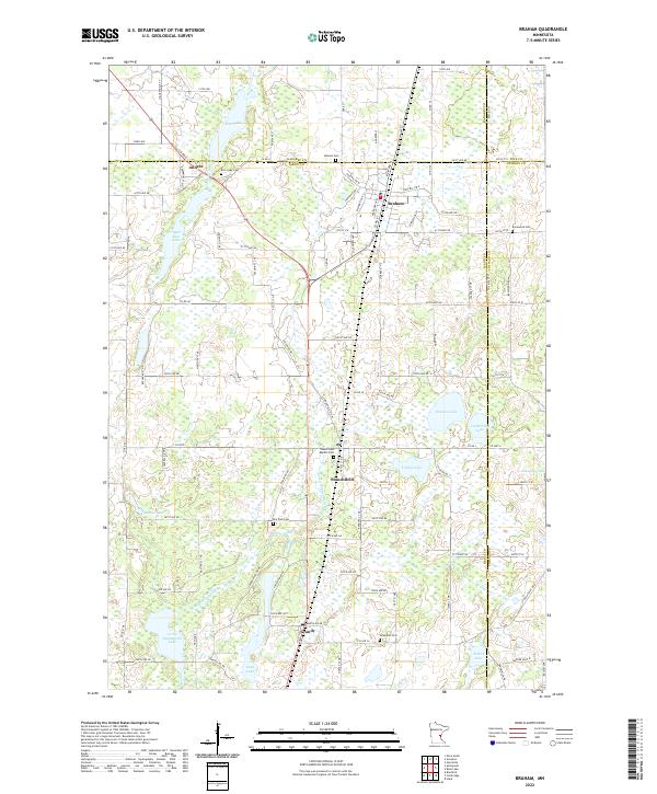 Braham, MN — USGS 7.5-minute topo (2022)