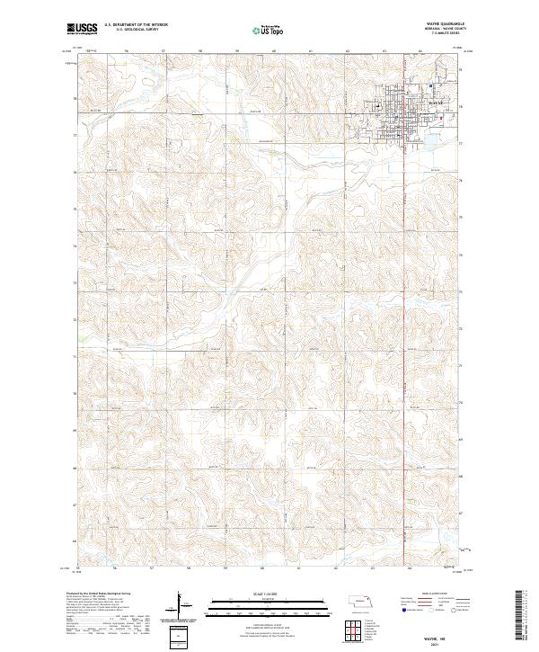 Wayne, NE — USGS 7.5-minute topo (2021)
