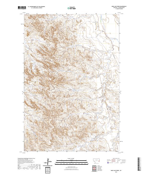 Bear Jaw Creek, MT — USGS 7.5-minute topo (2024)