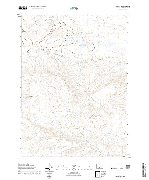 Hansen Lake, WY — USGS 7.5-minute topo (2021)