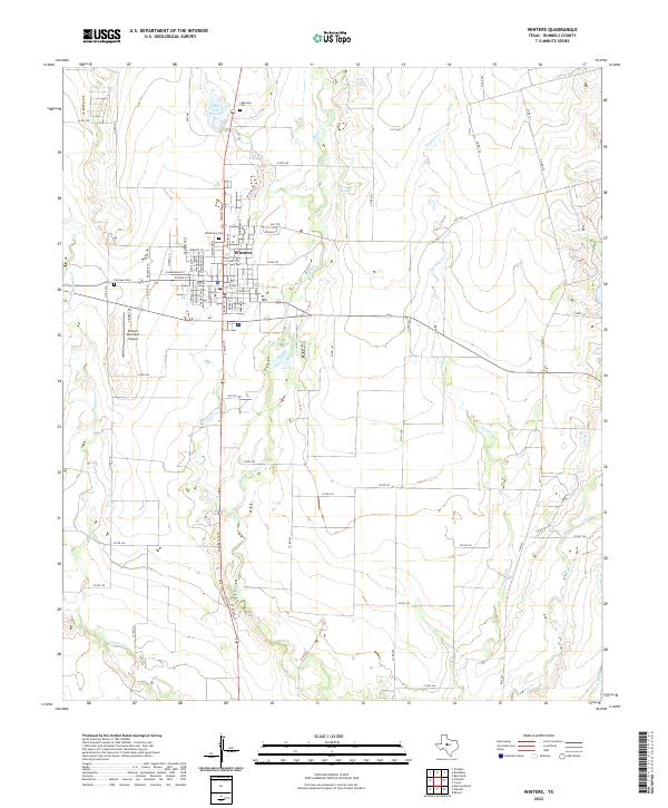 Winters, TX — USGS 7.5-minute topo (2022)