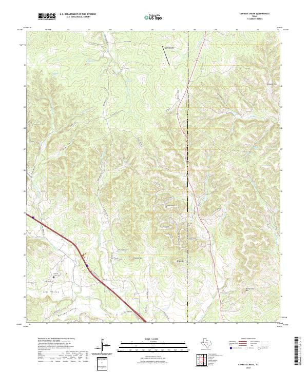 Cypress Creek, TX — USGS 7.5-minute topo (2022)