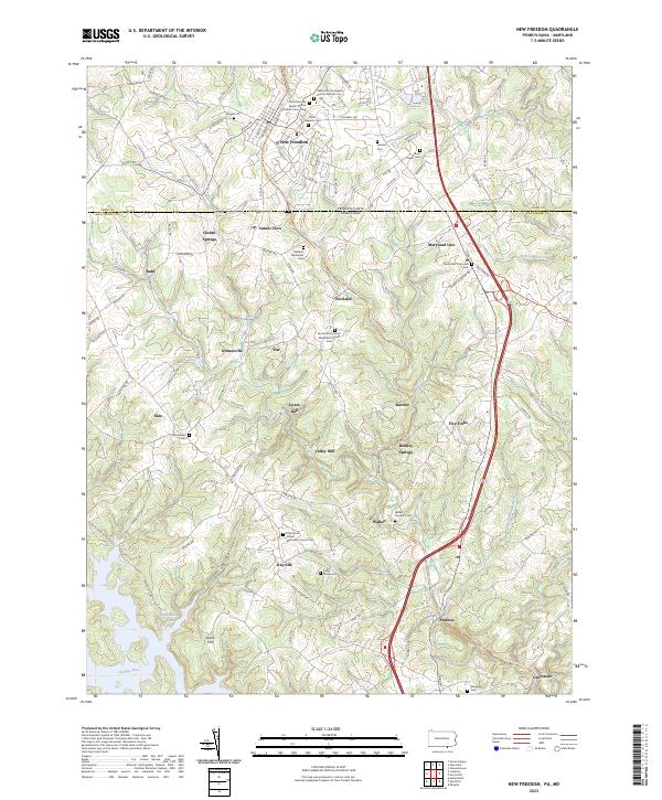 New Freedom, PA-MD — USGS 7.5-minute topo (2023)