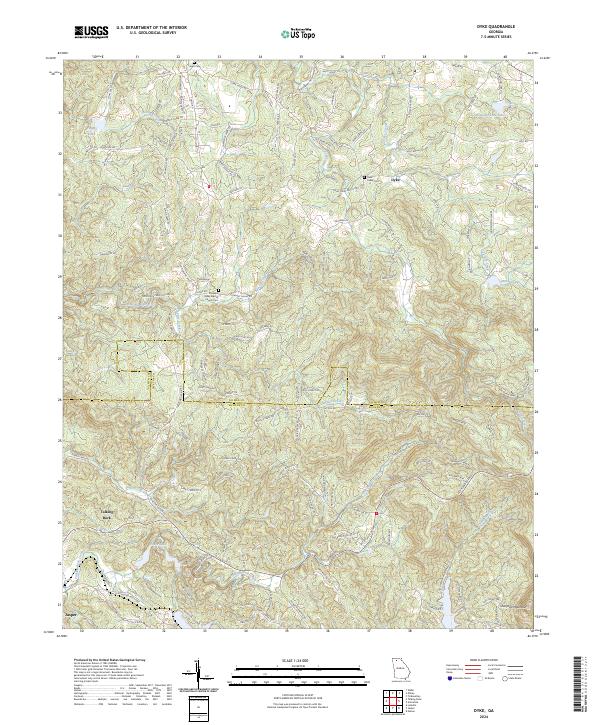 Dyke, GA — USGS 7.5-minute topo (2024)