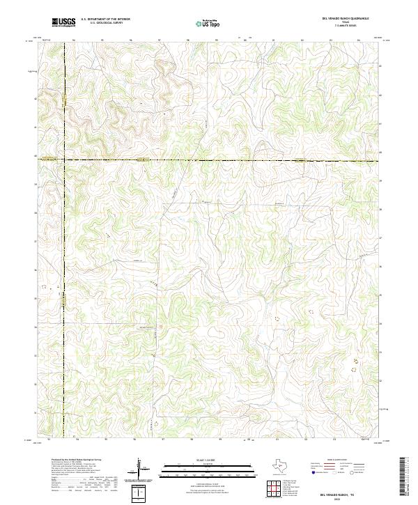 Del Venado Ranch, TX — USGS 7.5-minute topo (2022)