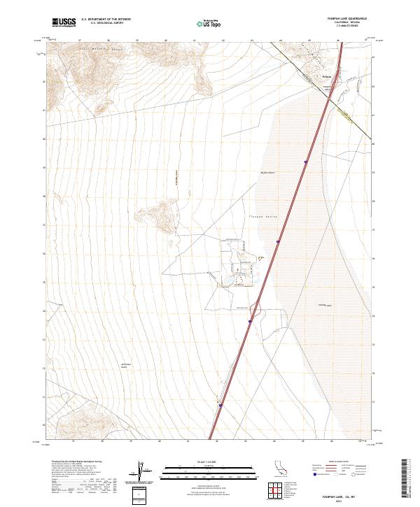 Ivanpah Lake, CA-NV — USGS 7.5-minute topo (2021)