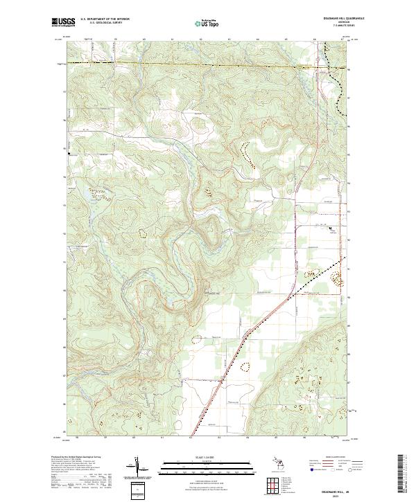 Deadmans Hill, MI — USGS 7.5-minute topo (2023)
