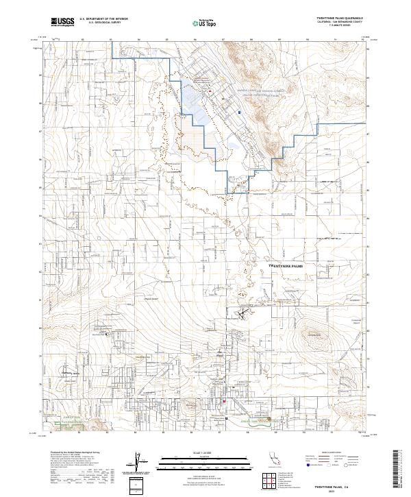 Twentynine Palms, CA — USGS 7.5-minute topo (2023)