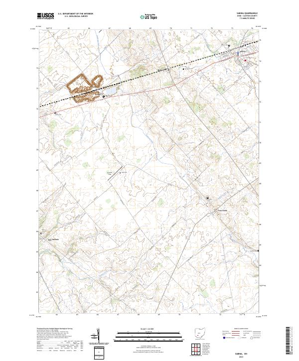 Sabina, OH — USGS 7.5-minute topo (2023)