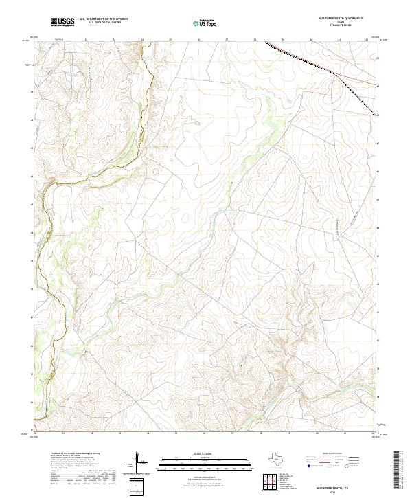 Mud Creek South, TX — USGS 7.5-minute topo (2022)