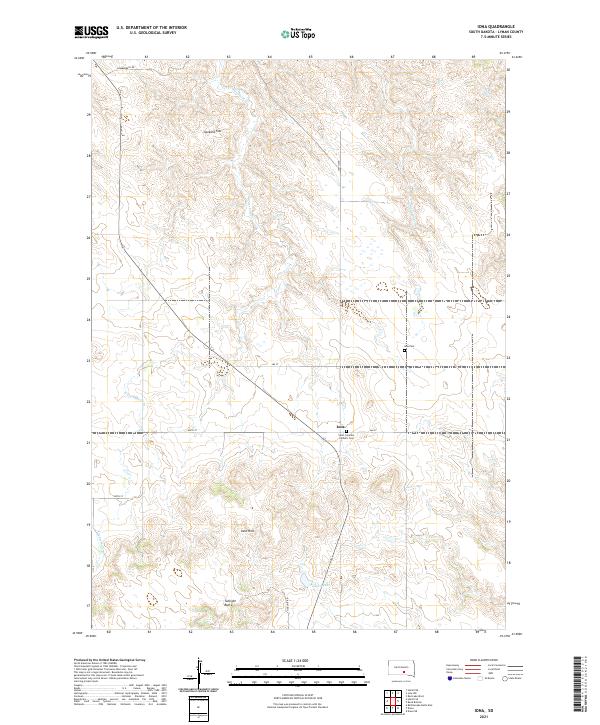 Iona, SD — USGS 7.5-minute topo (2021)