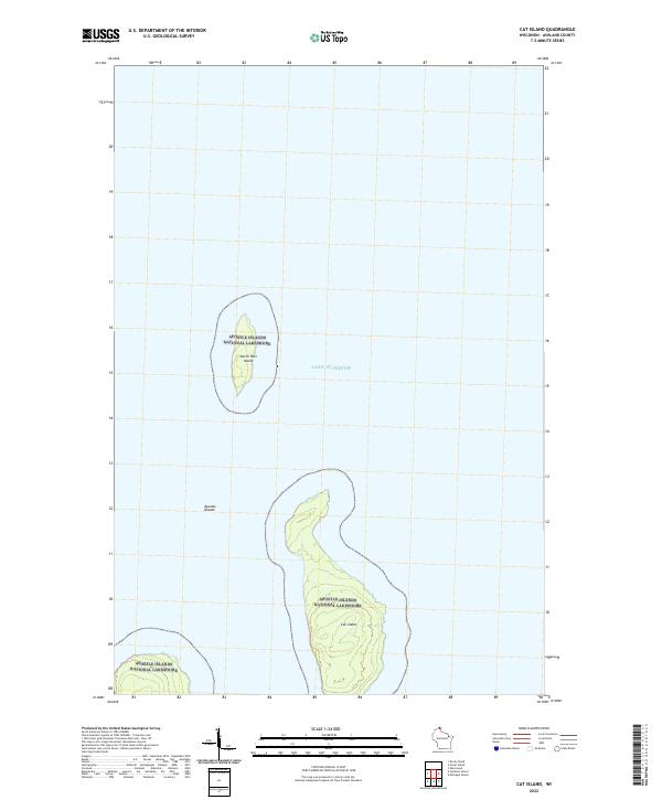 Cat Island, WI — USGS 7.5-minute topo (2022)