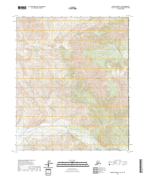 Charley River A-1 SE, AK-YT — USGS 7.5-minute topo (2023)