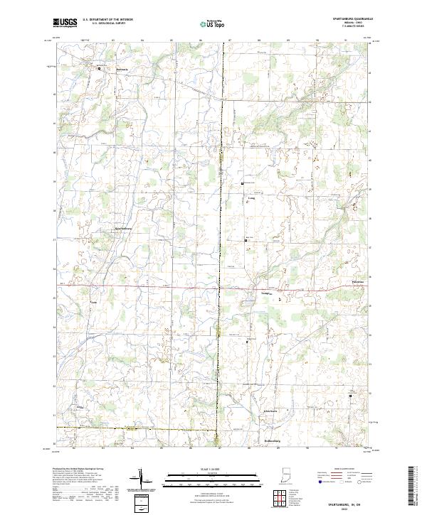 Spartanburg, IN-OH — USGS 7.5-minute topo (2022)