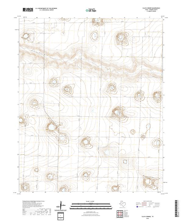 Clays Corner, TX — USGS 7.5-minute topo (2022)
