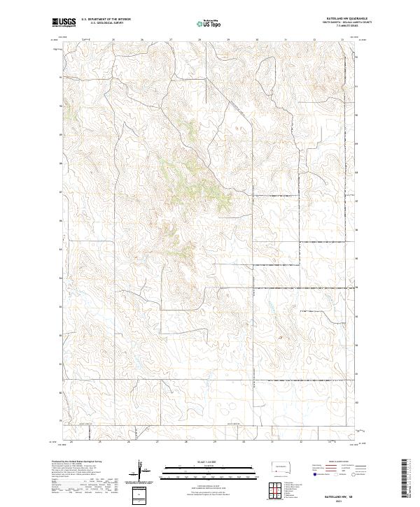 Batesland NW, SD — USGS 7.5-minute topo (2021)
