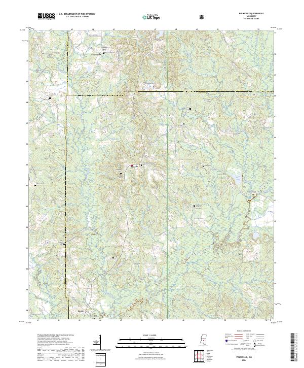 Polkville, MS — USGS 7.5-minute topo (2024)