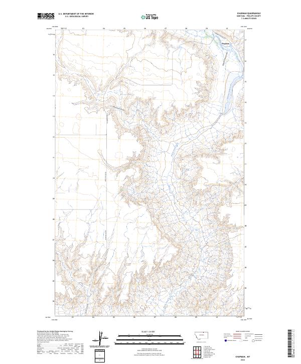 Chapman, MT — USGS 7.5-minute topo (2024)