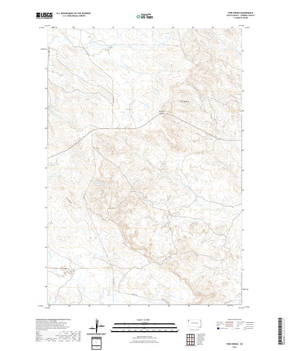 Pine Spring, SD — USGS 7.5-minute topo (2021)