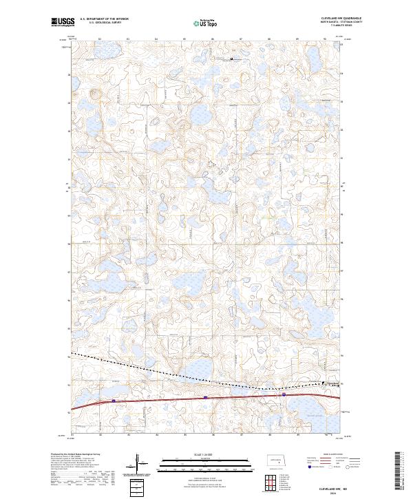 Cleveland NW, ND — USGS 7.5-minute topo (2024)