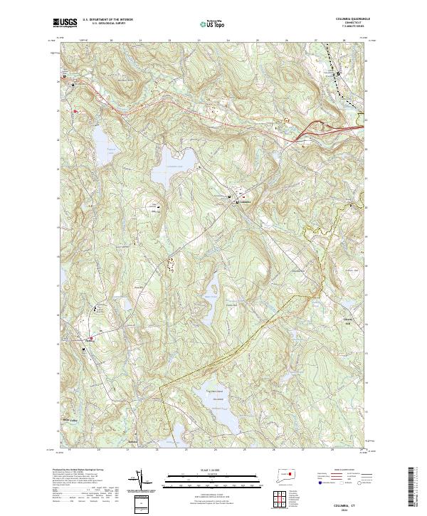 Columbia, CT — USGS 7.5-minute topo (2024)