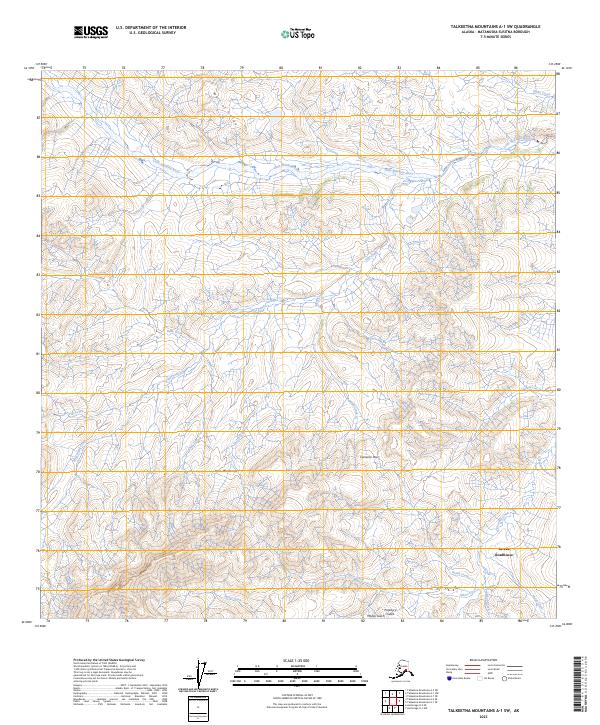 Talkeetna Mountains A-1 SW, AK — USGS 7.5-minute topo (2023)