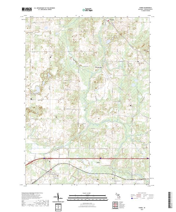 Parma, MI — USGS 7.5-minute topo (2023)