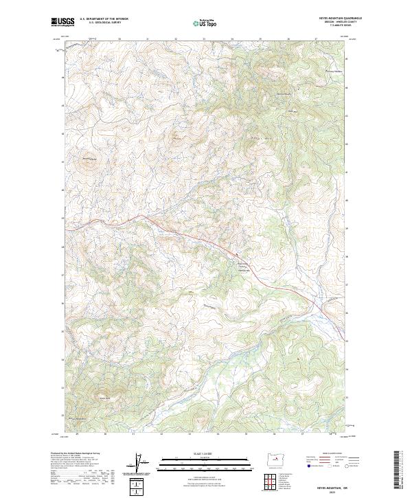 Keyes Mountain, OR — USGS 7.5-minute topo (2023)