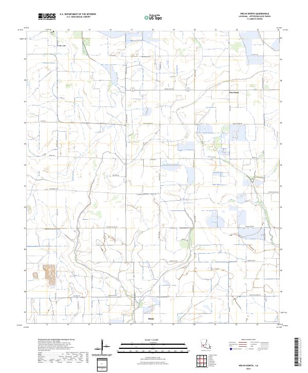 Welsh North, LA — USGS 7.5-minute topo (2024)