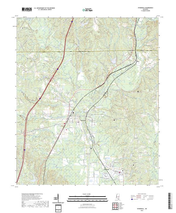 Stonewall, MS — USGS 7.5-minute topo (2024)