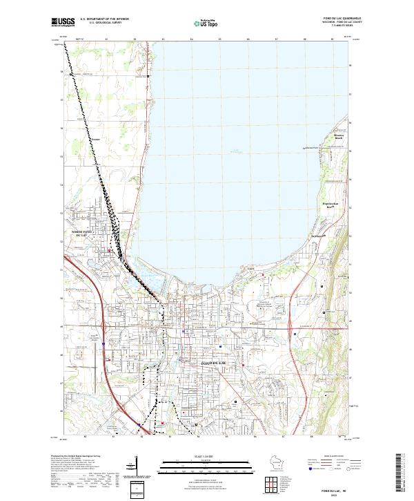 Fond du Lac, WI — USGS 7.5-minute topo (2022)