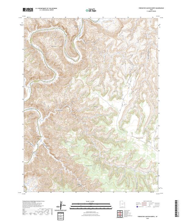 Firewater Canyon North, UT — USGS 7.5-minute topo (2023)