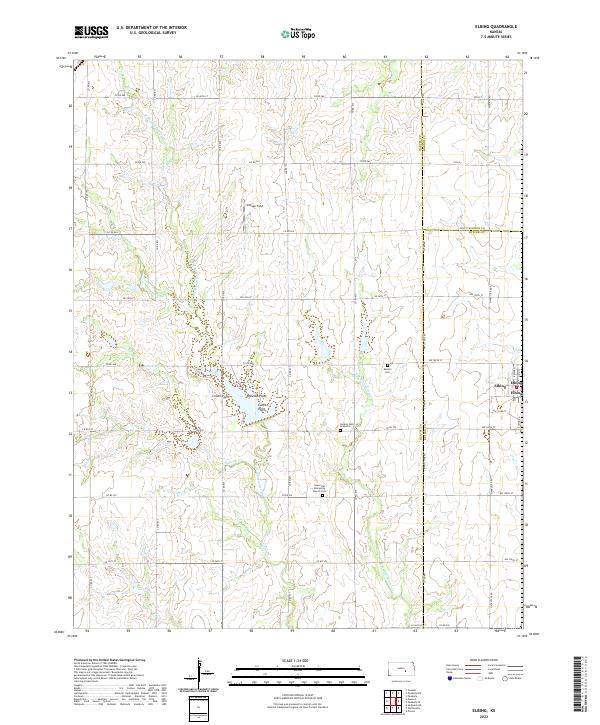 Elbing, KS — USGS 7.5-minute topo (2022)