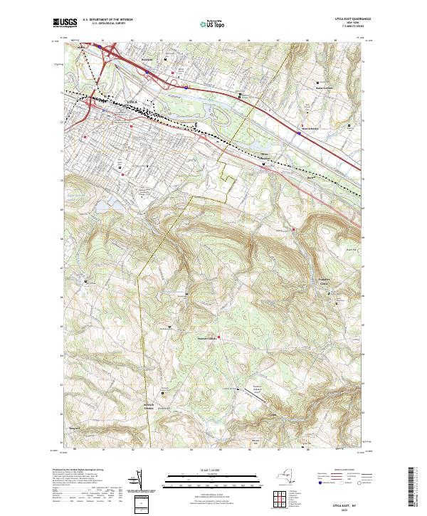 Utica East, NY — USGS 7.5-minute topo (2023)
