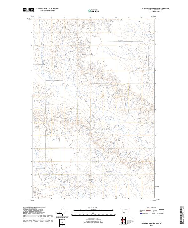 Upper Cracker Box School, MT — USGS 7.5-minute topo (2024)