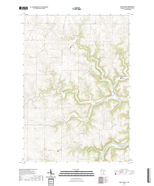 West Albany, MN — USGS 7.5-minute topo (2022)