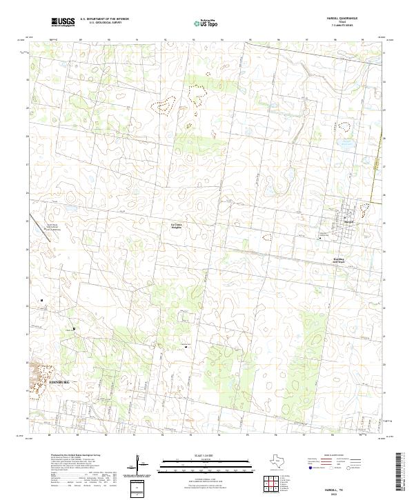 Hargill, TX — USGS 7.5-minute topo (2022)
