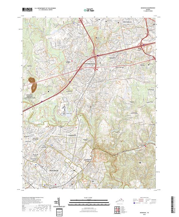 Manassas, VA — USGS 7.5-minute topo (2022)