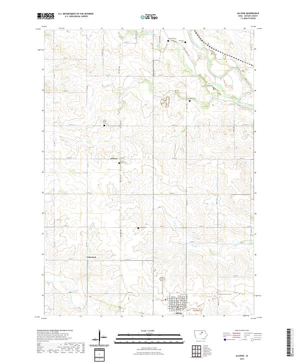 Allison, IA — USGS 7.5-minute topo (2022)